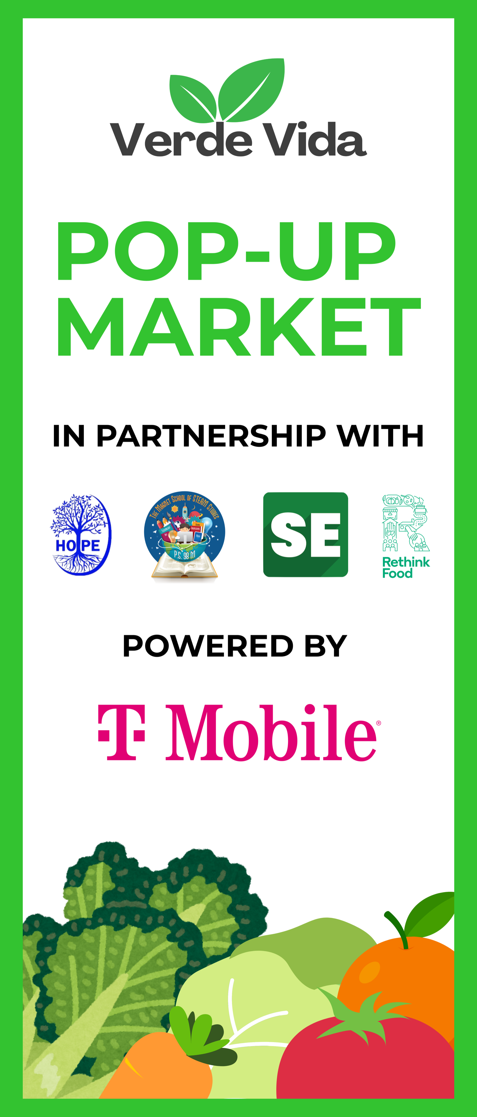 Verde Vida Pop-Up Market banner - vertical